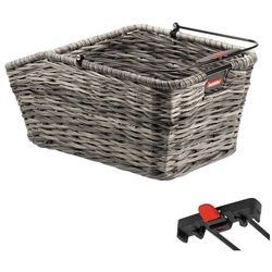 KlickFix Fahrradkorb Hinterradkorb Structura GT für Racktime 44x24x20cm,geflochten 18 ltr grau
