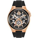 BULOVA Herren Analog Automatik Uhr mit Gummi Armband 98A177