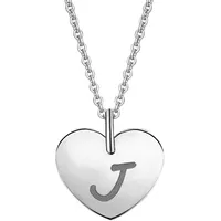 Kettenanhänger ONE ELEMENT "Herz Buchstaben Anhänger aus 333 Weißgold", silber, Schmuckanhänger, Damen, Herzmit Gravur J, A, Gold Weißgold 333, Gold, Weißgold 333, Kettenanhänger, das perfekte Geburtstagsgeschenk für Frau und Mann