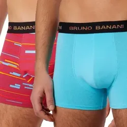 Bruno Banani 2P Connect Boxer Rot/Blau Baumwolle Medium Herren