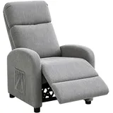 Hti-Living Liegesessel Jasna Cord 66,5 x 103 x 70 cm Grau mit Relaxfunktion