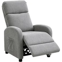 Hti-Living Liegesessel Jasna Cord 66,5 x 103 x 70 cm Grau mit Relaxfunktion