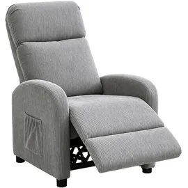 Hti-Living Liegesessel Jasna Cord 66,5 x 103 x 70 cm Grau mit Relaxfunktion