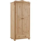 Kleiderschrank HOME AFFAIRE "Adele", beige (natur), B:92cm H:191cm T:53,5cm, Massivholz, Schränke, aus massiver Kiefer,Spiegel beim 4-und 5-trg.Schrank, Innenausstattung