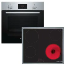Bosch Herdset Elektro-Herd-Set Backofen + Glaskeramik-Kochfeld