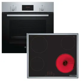 Bosch Herdset Elektro-Herd-Set Backofen + Glaskeramik-Kochfeld
