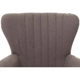 Mendler Lounge-Sessel HWC-K37 Bouclé 75 x 80 x 75 cm hellgrau mit Kissen
