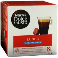Nescafé DOLCE GUSTO Caffè Lungo Decaffeinato,Entkoffeiniert,Kaffee, 6x16 KAPSELN