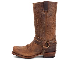 Sendra Boots - 12209 Cowboystiefel für Damen und Herren mit Schuhabsatz und eckiger Spitze - Cowboy-Stil aus braunem Leder mit Aged-Effekt - Hohe Cowboystiefel - 47