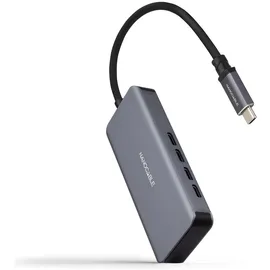 NANOCABLE 10.16.4504, (USB-C, 4 Ports), Dockingstation + USB Hub, Grau,