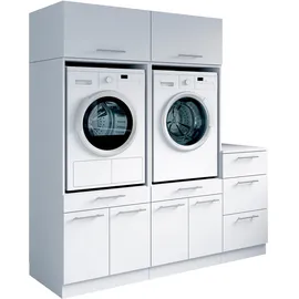 laundreezy Mehrzweckschrank-Set 186 x 200 x 68 cm Weiß