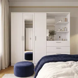 Forte Panama Kleiderschrank 200 199 x 52,7 x 181 Weiß