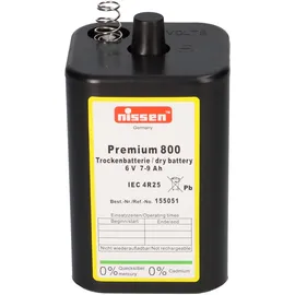 Akkuman 20x Nissen 4r25 Premium 800 - 6v 7-9ah 6 Volt Hochleistungs- Blockbatterie für z.B. Baustellenleuchte / Baustellenlampe / Blinklampe/