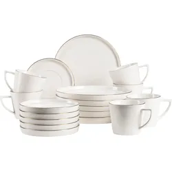 Kaffeeservice MÄSER "SITA, Kaffeeservice, Porzellan", gold (weiß, goldfarben), 18 tlg., Porzellan, Geschirr-Sets, Geschirr-Set, Service