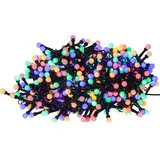 EGLO Lichterkette außen Berry Mini, Weihnachtsbeleuchtung Garten, LED Kette, Kunststoff in schwarz, Kunststoff in weiss IP44, bunt, 1400 cm