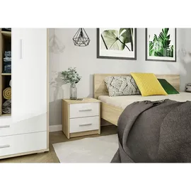 matkam möbel Nachtschrank 2S 40 x 41 x 35 cm Weiß