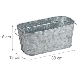 Relaxdays Blumenkasten Metall 16 x 38 x 19 cm