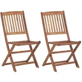 vidaXL Klappbare Gartenstühle 47,5 x 57 x 91 cm braun 2 St.