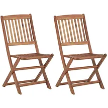 vidaXL Klappbare Gartenstühle 47,5 x 57 x 91 cm braun 2 St.