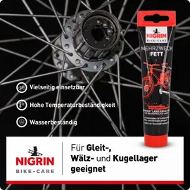 Nigrin Bike-Care Mehrzweck-Fett, 100ml, Schmierfett für Fahrrad, grau
