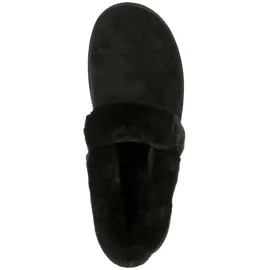 SKECHERS Cozy Campfire Team Toasty Slippers, Black Microfiber/Faux Fur Line, 39