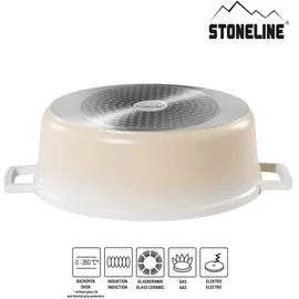 STONELINE Creme Gourmet Bräter mit Deckel Induktion geeignet, Antihaft