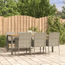 vidaXL Garten-Essgruppe 7-tlg. Grau
