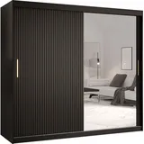 Mirjan24 Schwebetürenschrank Riflo Slim 2 200 x 200 x 0 cm Schwarz/Gold