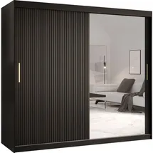 Mirjan24 Schwebetürenschrank Riflo Slim 2 200 x 200 x 0 cm Schwarz/Gold