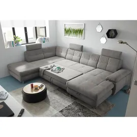 Stella Trading Mid.you Wohnlandschaft Silber Ottomane links, U-Form 349x233 cm