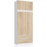 Akord Kleiderschrank Akord S90 90 x 234 x 51 cm Weiß