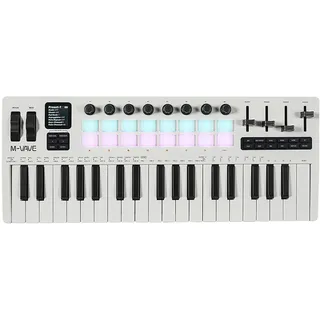 m-vave SMK-37 Pro - MIDI-Keyboard mit integriertem FM-Synthesizer, 37 anschlagdynamische Tasten, USB-MIDI, Standalone- & DAW-kompatibel