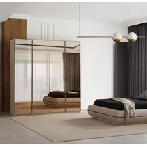 JVmoebel Kleiderschrank 4-türig 63 x 220 x 63 cm Beige