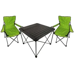 3teiliges Campingmöbel Set Campingtisch Campingstuhl L70xB70xH56cm