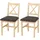 Mendler Esszimmerstuhl HWC-F77 Stoff schwarz braun 2er Set