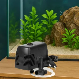 Wiltec SunSun HJ-1542 ECO Aquarium Pumpe 1400 L/h 28 W kleine Aquariumpumpe mit Filterschwamm und Sauerstoffschlauch für Mini Aquarium