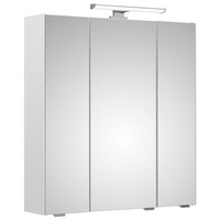 Lomadox Spiegelschrank QUEBEC-66 65 cm inkl. LED-Aufsatzleuchte in weiß Glanz, B/H/T: ca. 65/70/16 cm weiß