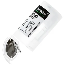 AccuCell Universal Mono D Adapter im 2er Pack für 1 oder 2 Mignon, AA, LR6, FR6 Batterie oder Akku