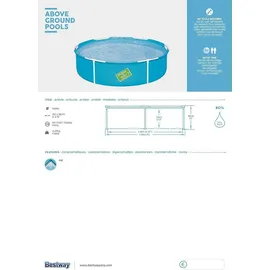 BESTWAY My First Frame Pool Planschdecken 152 x 38 cm