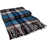 Baumwolldecke | Plaid/ Wohndecke | Blau/Schwarz/Grau Kariert
