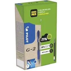Gelschreiber G2-7 Bonuspack, 0,4mm, blau, Pck= 12 Gelschreiber + 12 Minen