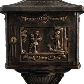 Relaxdays Standbriefkasten Antik Bronze inkl. Zeitungsfach