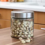 GAUMENKICK Vorratsdose S Glas mit Edelstahldeckel 0,85 Liter Glasbehälter Vorratsglas