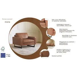 Home Affaire Loveseat Pinto Kunstleder 105 x 85 x 97 cm Braun mit Keder