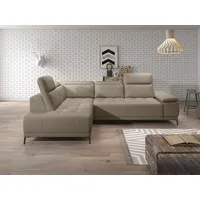 werk2 Ecksofa WERK2 "Focus-L, elektrisch erweiterbare Sitztiefe um ca. 30 cm, L-Form", beige, B:204cm H:82cm T:278cm, 100% Polyester, Sofas, Ecksofa, Komfort nach Maß: Ausziehbare Sitztiefe, verstellbare Kopfteile & Füße