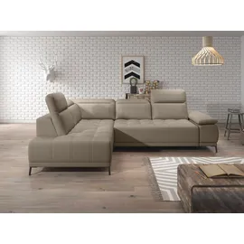werk2 Ecksofa WERK2 "Focus-L, elektrisch erweiterbare Sitztiefe um ca. 30 cm, L-Form", beige, B:204cm H:82cm T:278cm, 100% Polyester, Sofas, Ecksofa, Komfort nach Maß: Ausziehbare Sitztiefe, verstellbare Kopfteile & Füße