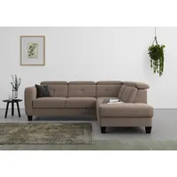 sit&more Ecksofa »Belluci L-Form«, inklusive Federkern, wahlweise mit Bettfunktion und Bettkasten, grau