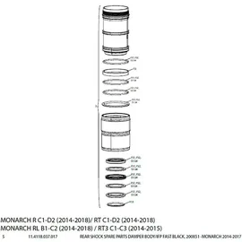 RockShox Monarch Damper Body Unternehmen - Black - 200 x 51 mm