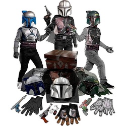 Rubie ́s Kostüm Star Wars – Kopfgeldjäger Kostümbox für Kinder, Große Verkleidungskiste zum kleinen Preis: mit Pre Vizsla, Boba Fett grau