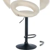 CLP Barhocker Olinda Stoff 1er höhenverstellbar drehbar creme/schwarz